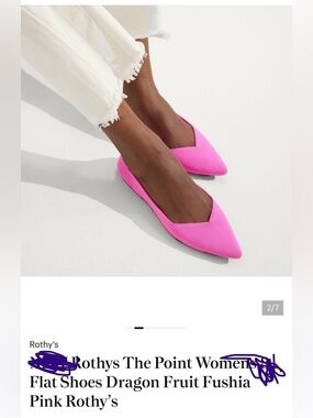 Rothy's The Point Women's Flats - Bright Fuchsia